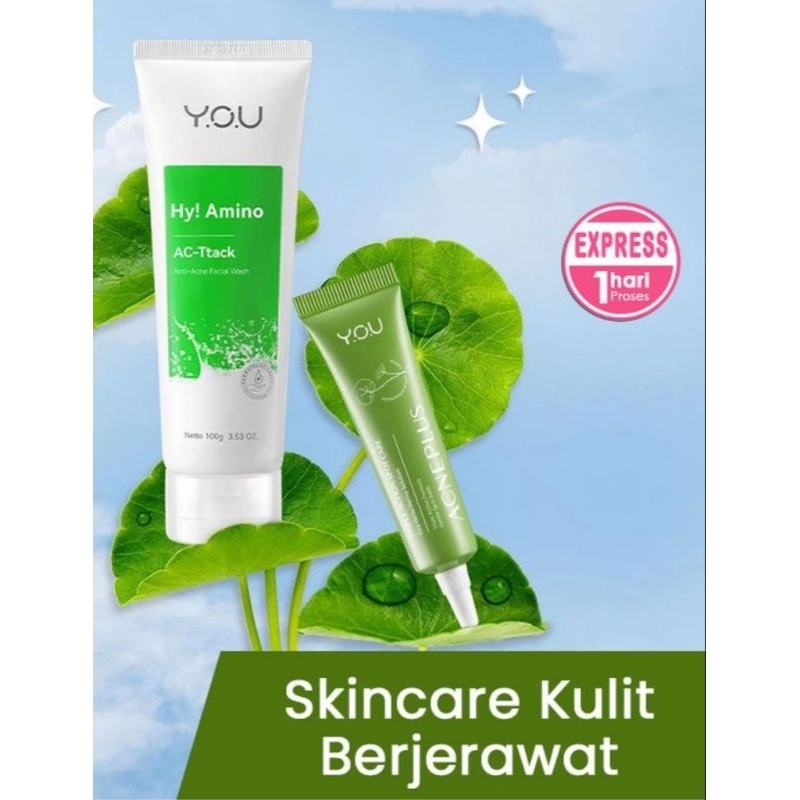Paket Penghilang jerawat YOU HY Amino anti acne facial wash + You Acne plus Triple Action Spot care
