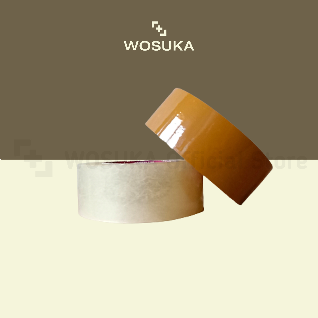 

[WOSUKA] Lakban OPP Tape Handeru HDR Bening Coklat 100 Yard (48mm x 100yard x 45mic)