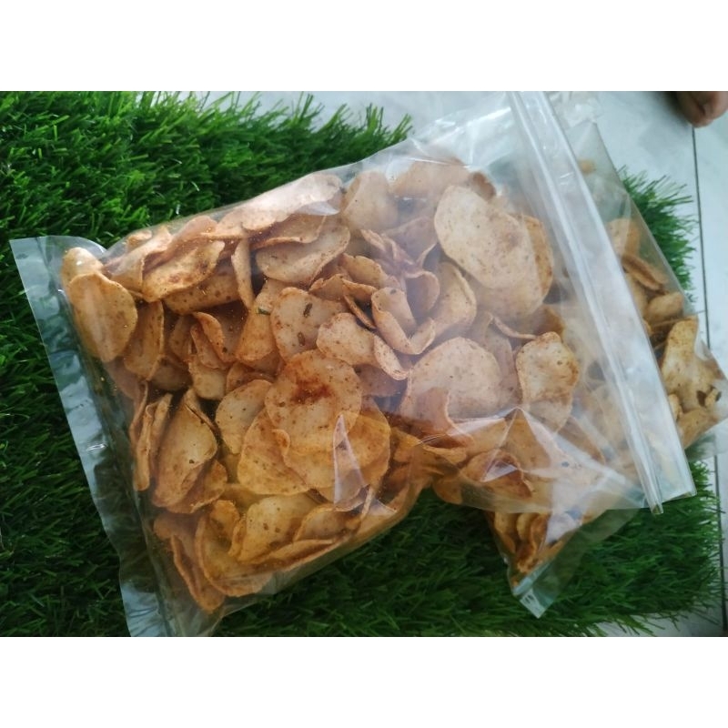 

Basreng 1kg/Basreng Pedas Daun Jeruk/Bumbu melimpah/Basreng original/Basreng ikan kakap