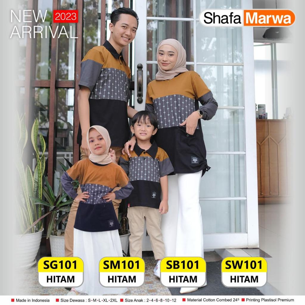 KAOS  COUPLE BAJU SHAFA MARWA MUSLIM TERBARU COUPLE TUNIK SERIS