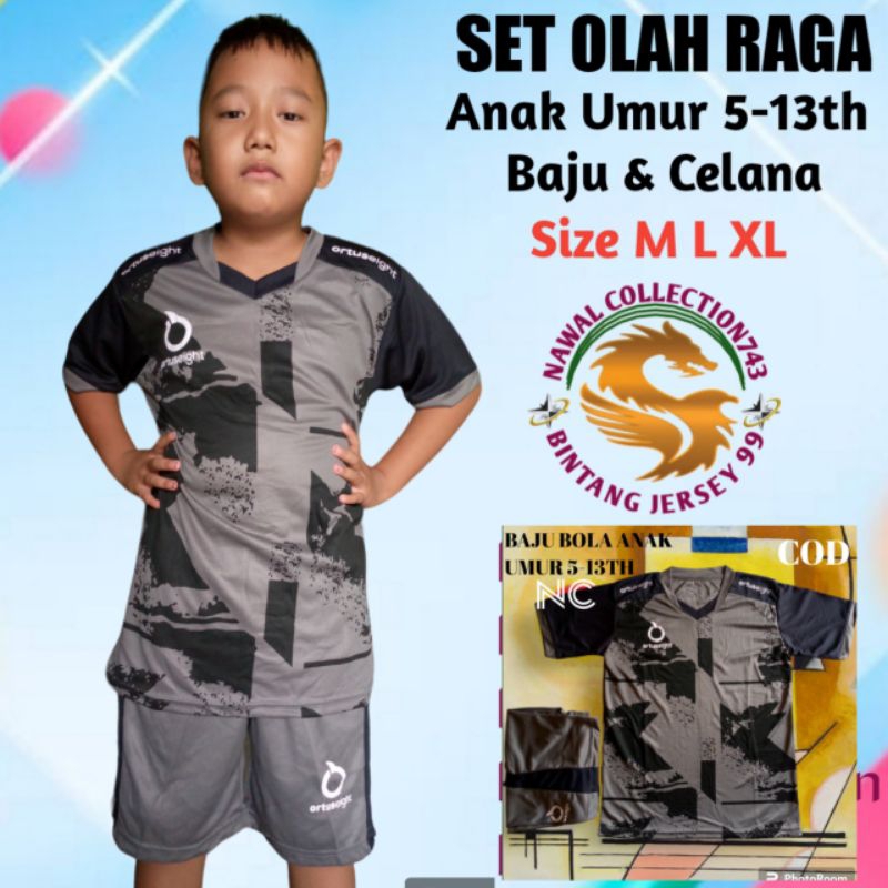STELAN JERSEY FUTSAL ANAK U 5-13TH BAJU BOLA VOLI  BADMINTON ORTUS TERBARU