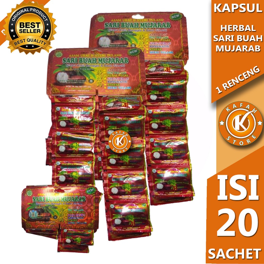 

KAPSUL SARI BUAH MUJARAB 1 RENCENG ISI 20 SACHET x 2 KAPSUL kafah store