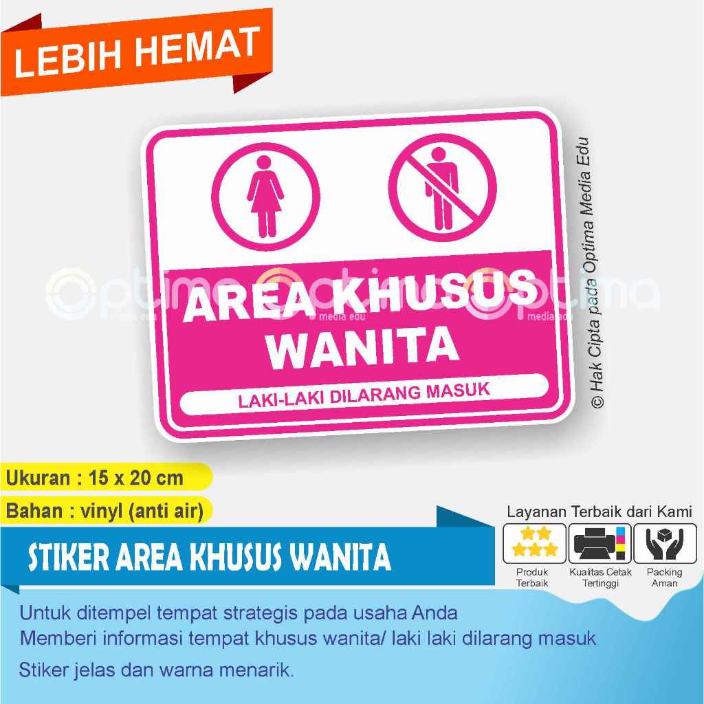

CETAK STIKER AREA KHUSUS PEREMPUAN CEWEK WANITA