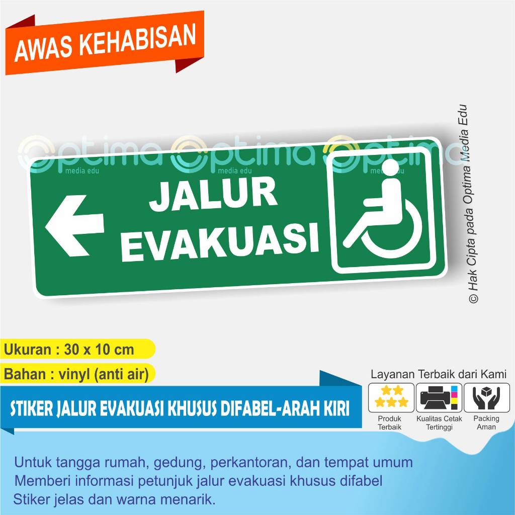 

STIKER JALUR EVAKUASI KHUSUS DIFABEL/CACAT