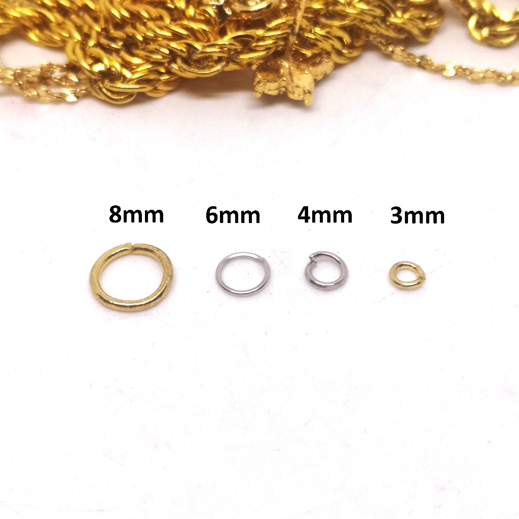 HARGA/144pcs, Ring Bulat Ring O 3mm 4mm 6mm Jump Ring Penyambung Ring O Aksesoris Konektor