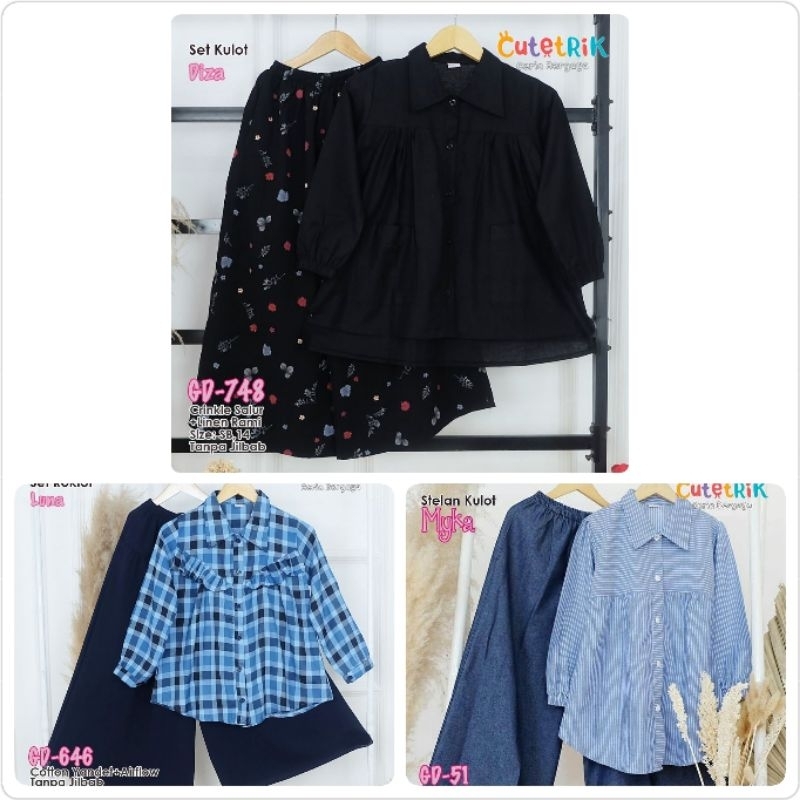 Stelan kulot Cutetrik usia 5-13 tahun by Cutetrik