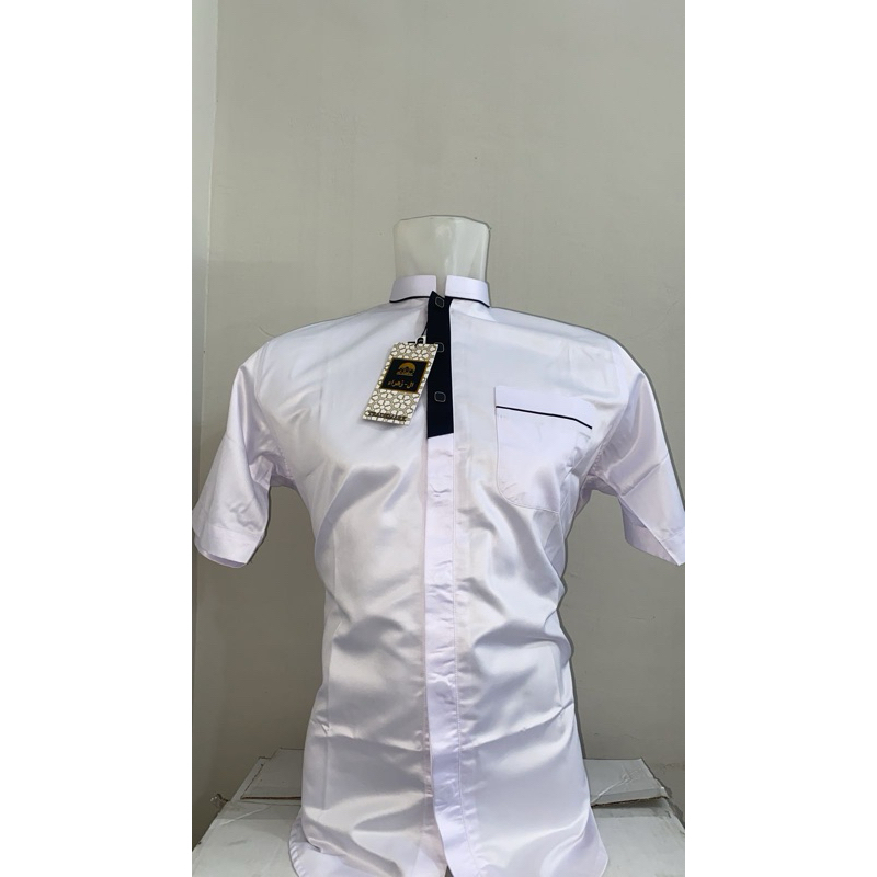 Baju Koko Putih Pria - Al Zahra lengan pendek