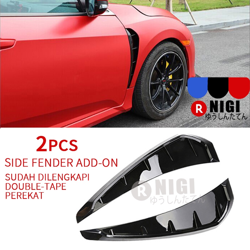 NIGI Side Fender Add-on Air Flow Scoop Mobil/Air Flow Samping Mobil Shark