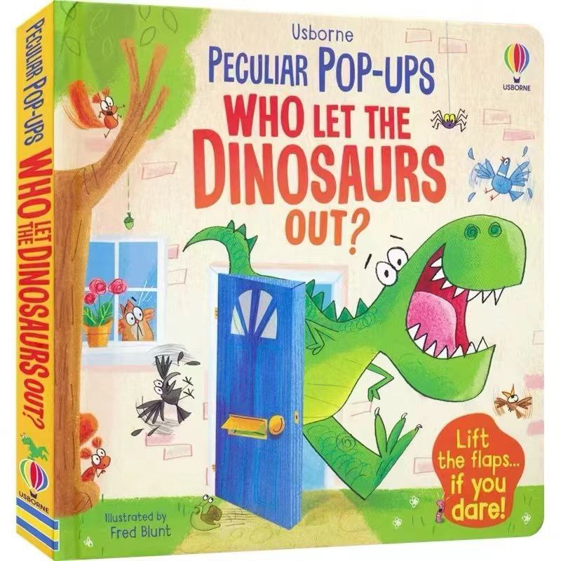 [Edu] Buku Bahasa Inggris Bacaan Anak Children Book Pop Up Peculiar 3D Who Let The Dinosaurs Out ?