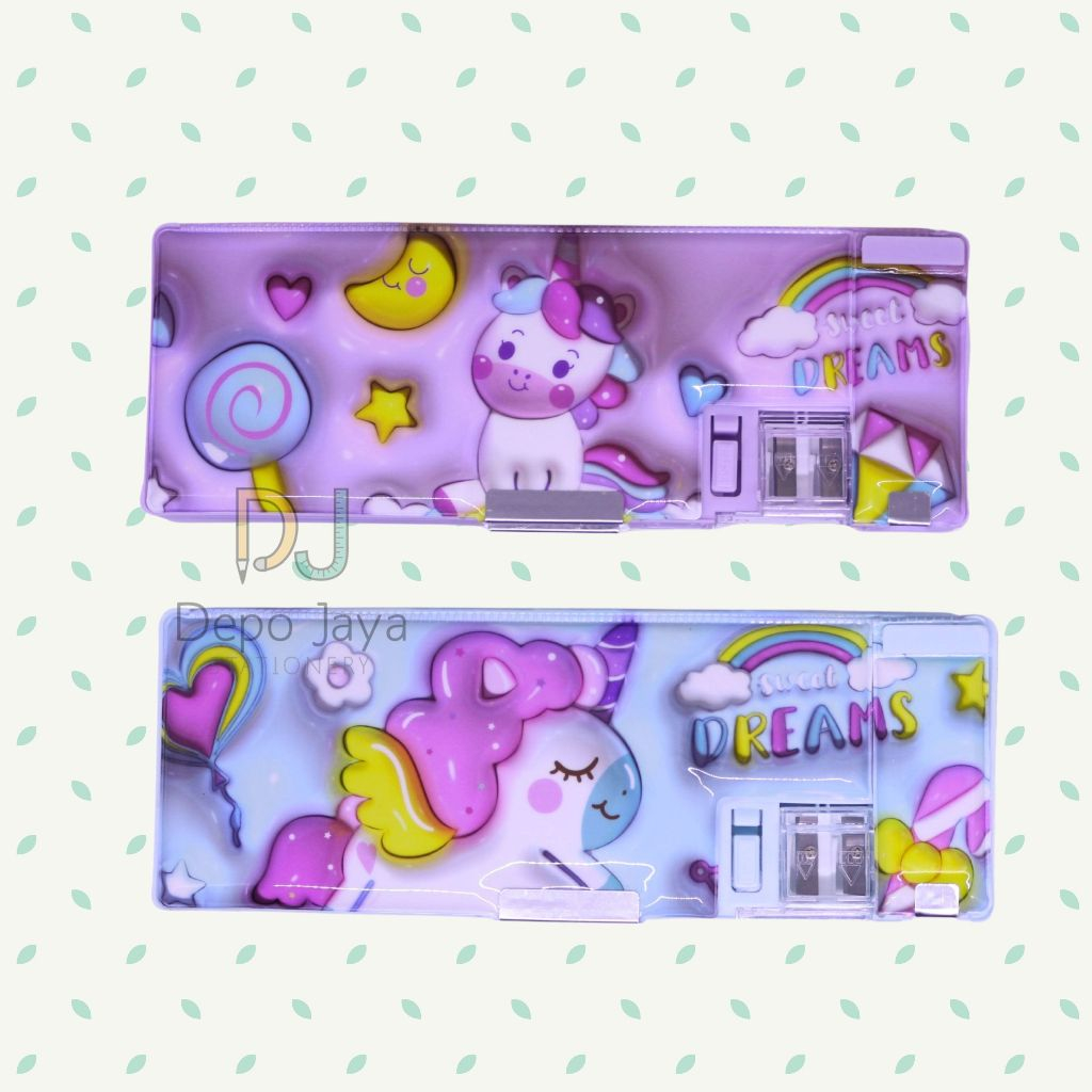 

PENSIL CASE / Kotak Tempat Pensil Magnet UNICORNl Lucu