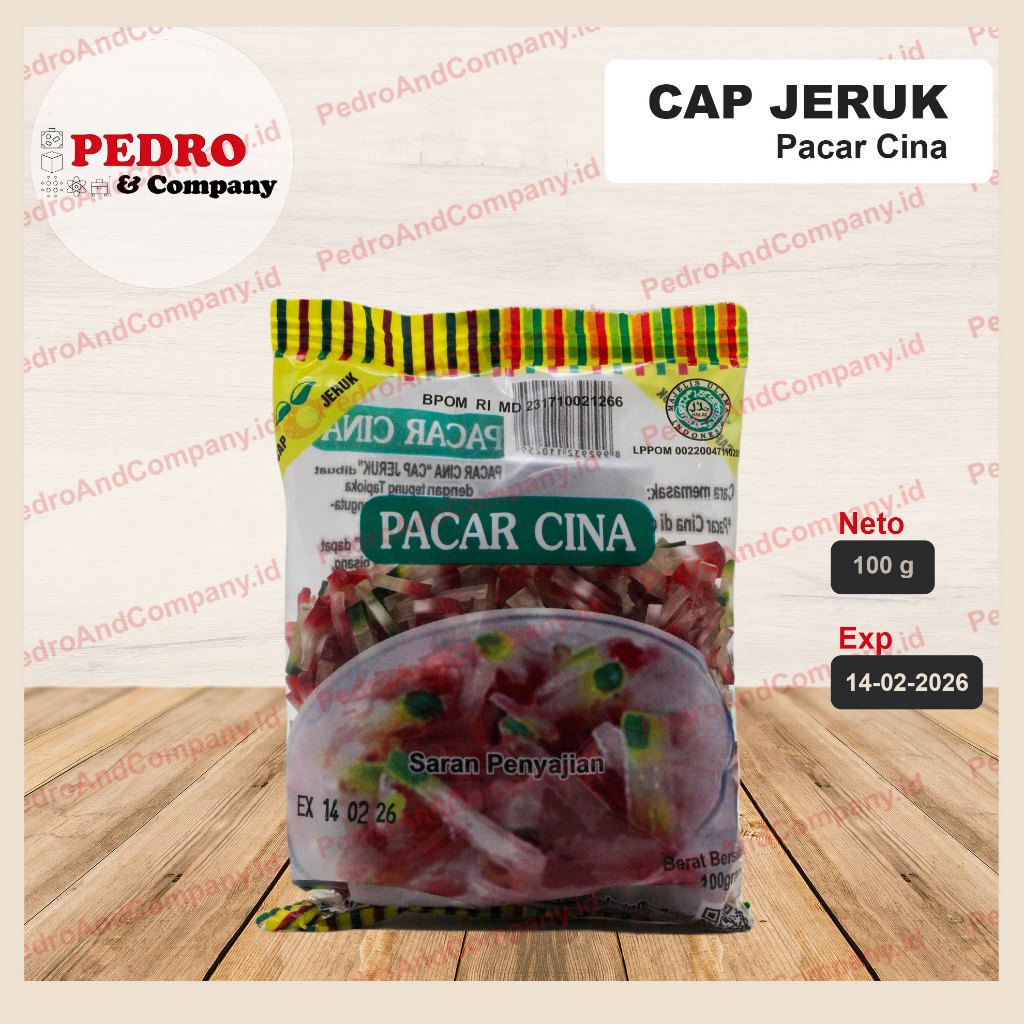 

Pacar cina cap jeruk untuk sekoteng 100 gram - jelly clear colour