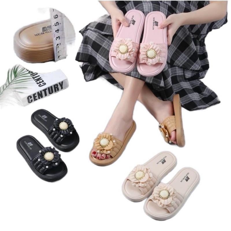 Sandal Wanita Selop Bunga karet Jelly korea