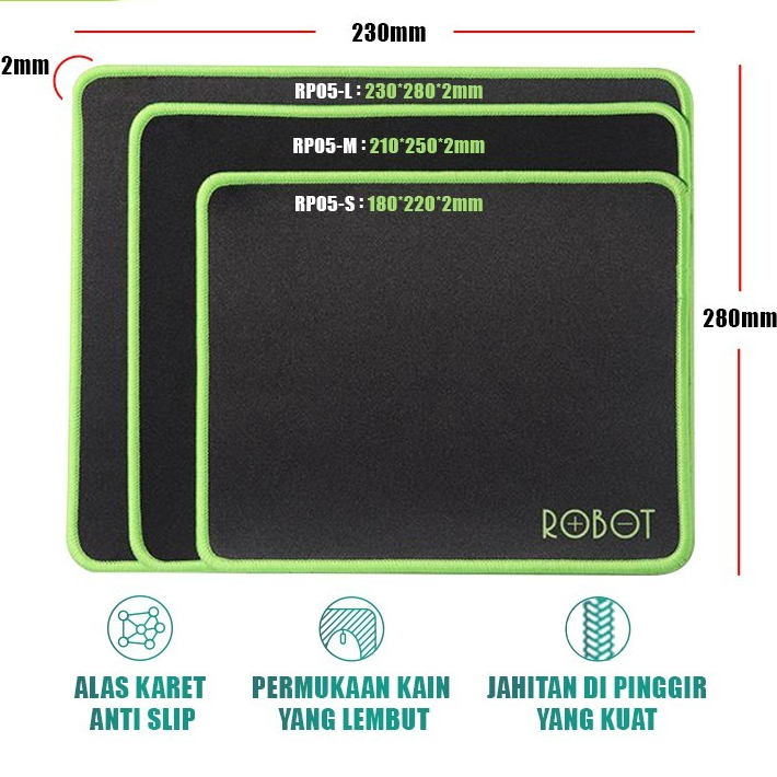 Mousepad Robot RP05-M Black