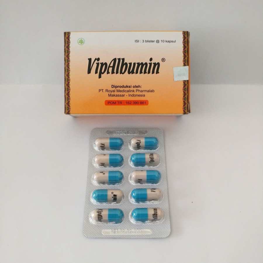 VipAlbumin 1 STRIP ISI 10 KAPSUL - Mengeringkan Luka Pasca Operasi