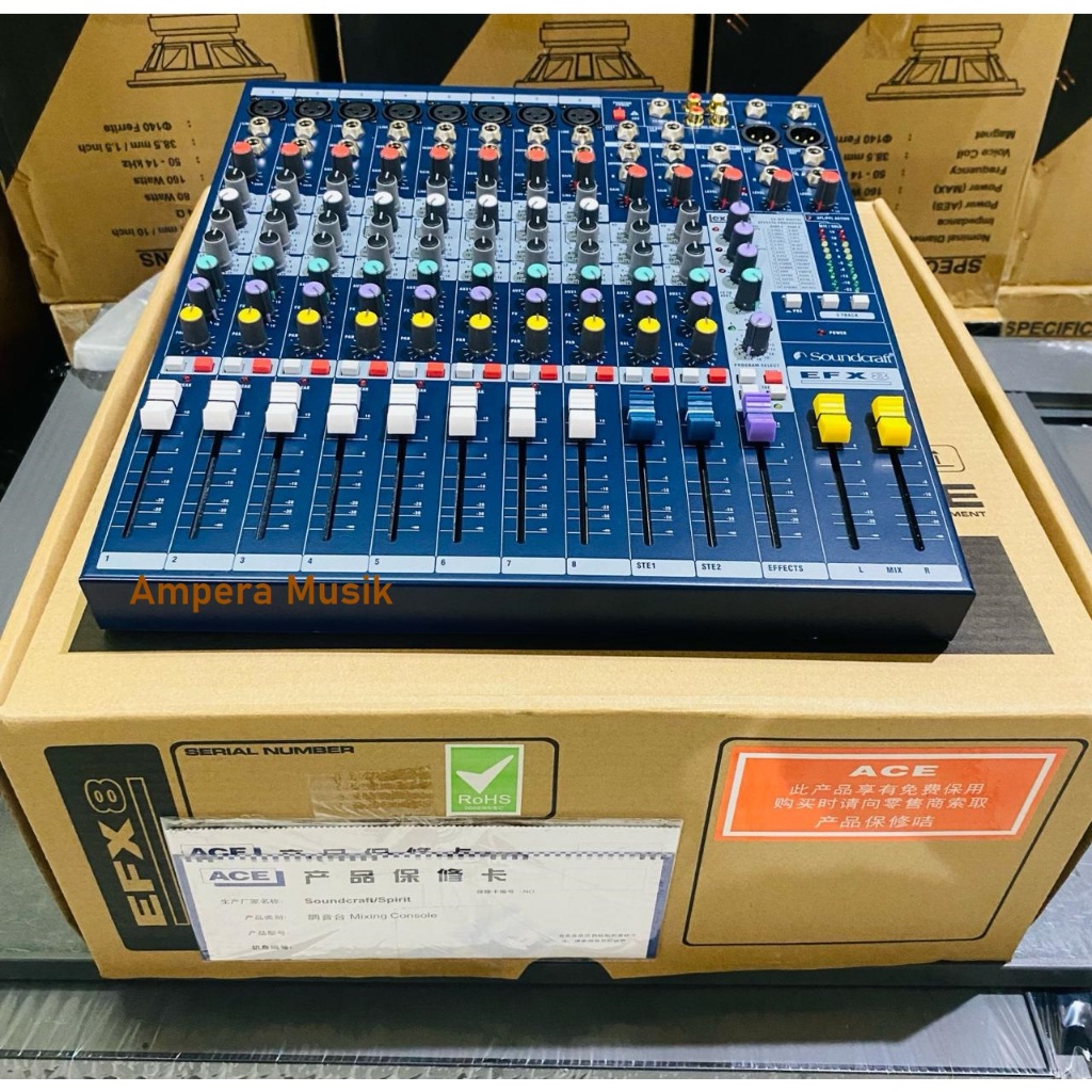MIXER SOUNDCRAFT EFX8 EFEK LEXICON MIXER 8 CHANNEL EFX 8
