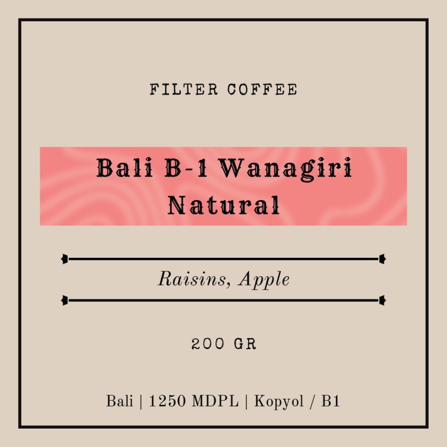 

Kopi Arabika Bali B-1 Wanagiri Natural 200 gr