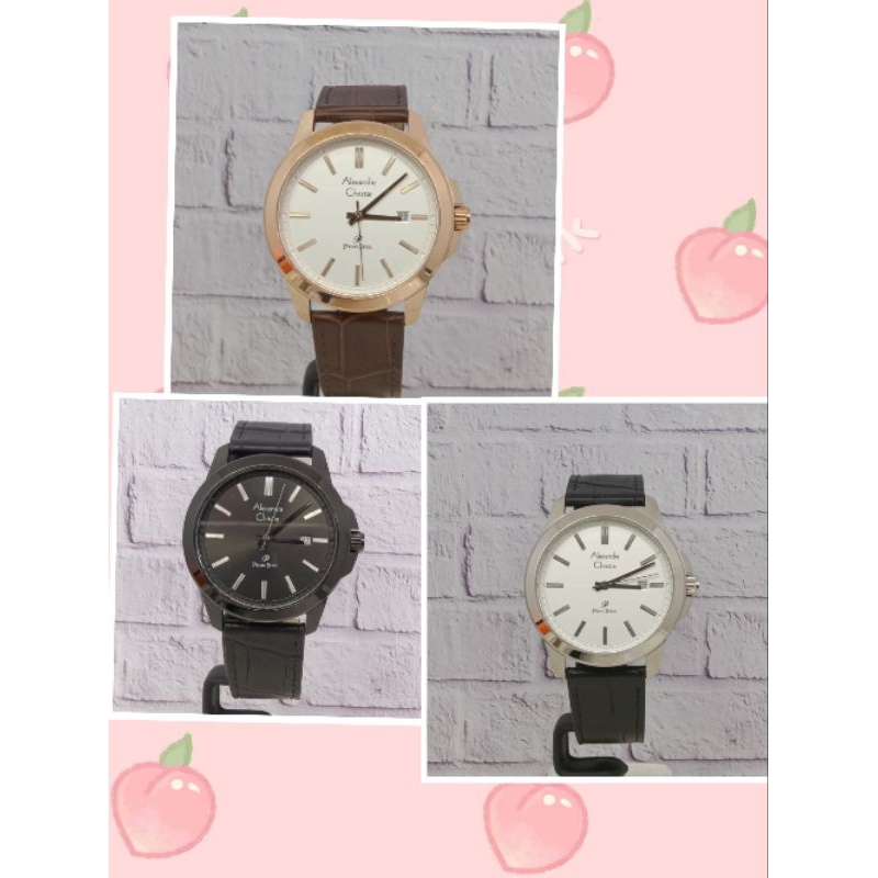 Jam tangan pria Alexandre Christie AC 1017 MD Leather Strap