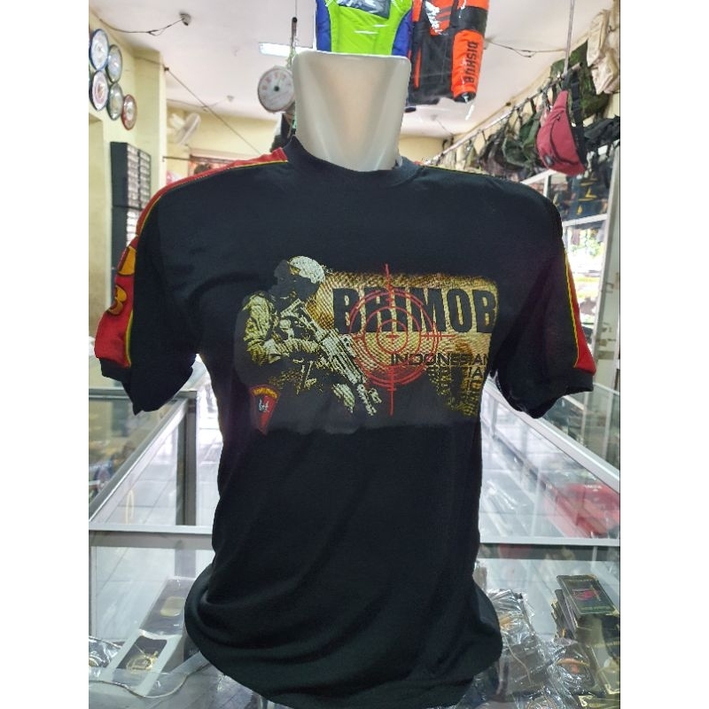 kaos kombinasi brimob hitam | kaos dalaman dewasa brimob
