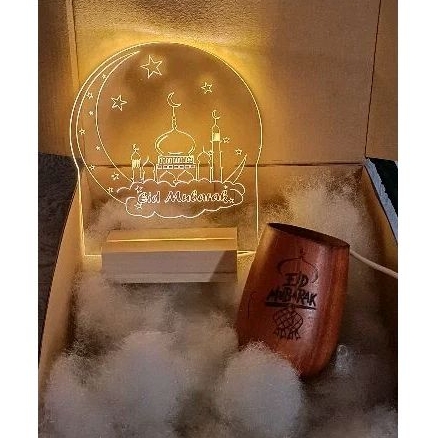 gift box hampers idul Fitri lampu Akrilik custom