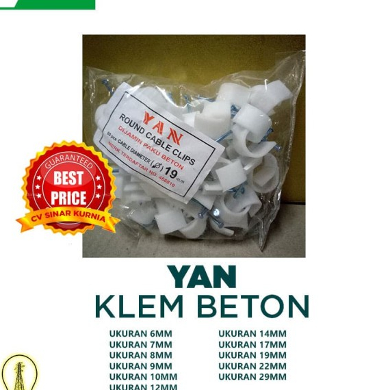 

Klem Beton Ukuran 9 mm Merk Yan Original Asli