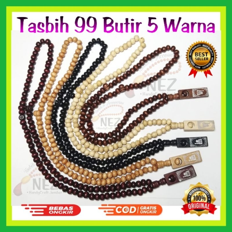 •100 pcs MIX 5 WARNA•Tasbih Kayu Souvenir 99 Butir 5 Warna UNIK Murah Untuk Souvenir Pernikahan, Haj