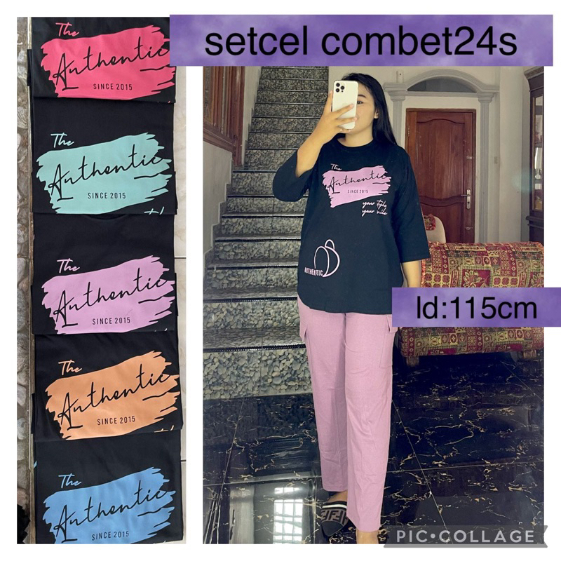 SETELAN CARGO WANITA/SETCEL COMBED CARGO/ONE SET CARGO KAOS COMBED