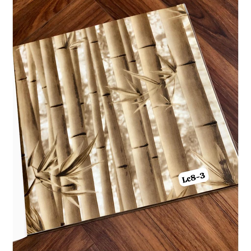 WALLPAPER DINDING MOTIF BAMBU HIJAU COKLAT NATURAL ALAMI LC
