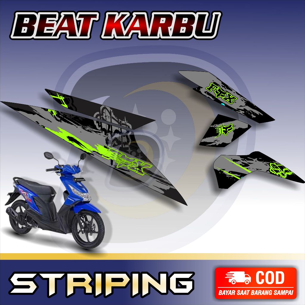 Striping Lis Honda Beat Karbu Stiker Motor Beat Karbu Wolf