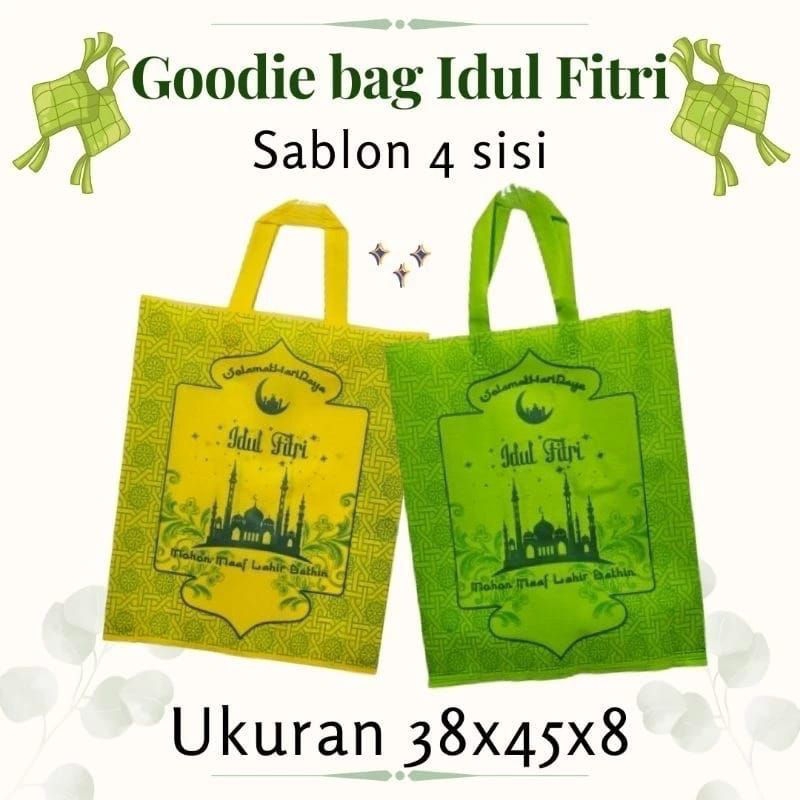 

Goodie bag lebaran ukuran besar / Tas lebaran / Tas idul Fitri gambar 4 sisi ukuran besar 38 x 45 cm