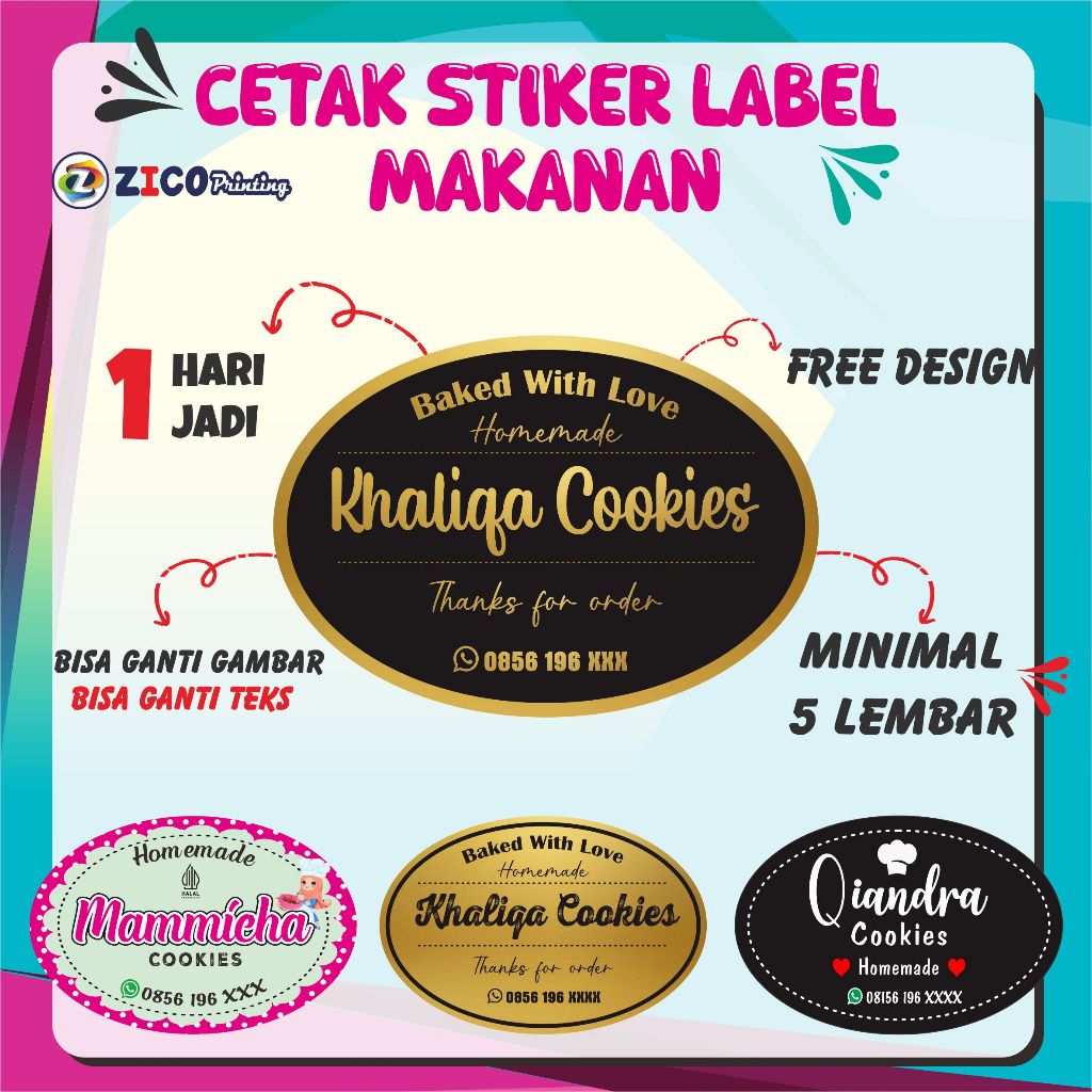 

CETAK STIKER LABEL A3+CUTTING+OVAL