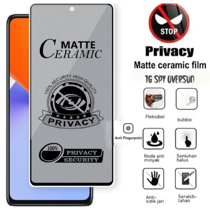 [OVS] TG SPY /TEMPERED GLASS CERAMIC SPY MATTE FILM FOR • OPPO •F1S/F9/F17 PRO/F11/F11 PRO/F15/F7/F5