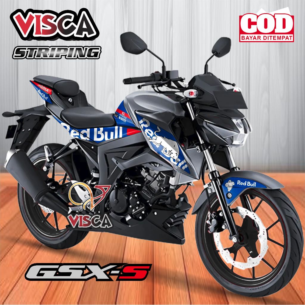 Stiker Striping Gsx S150 Variasi Redbull Torro