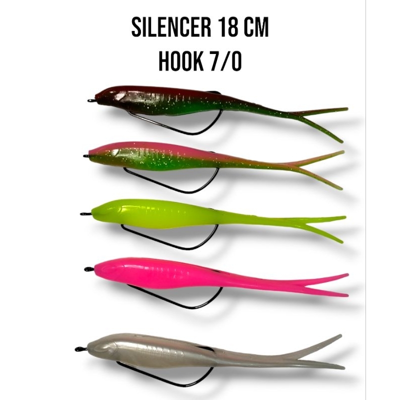 SILENCER 18CM SATU SET HOOK 7/0 | UMPAN CASTING IKAN GABUS DAN TOMAN