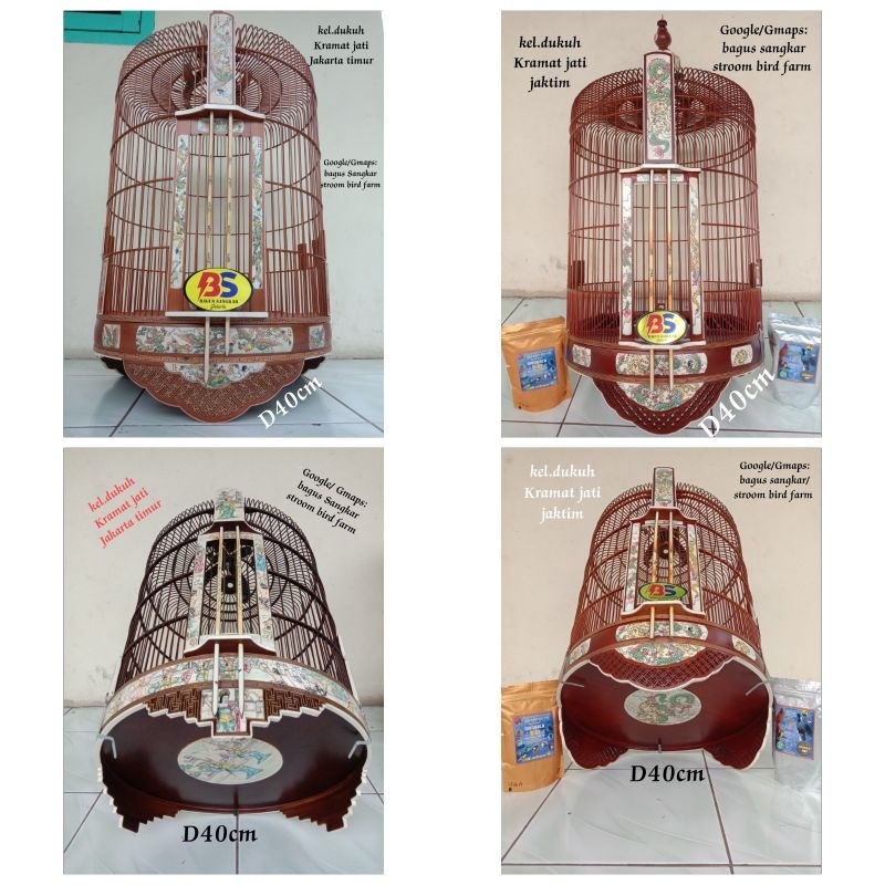 sangkar Diameter 40cm variasi acrilic lukis