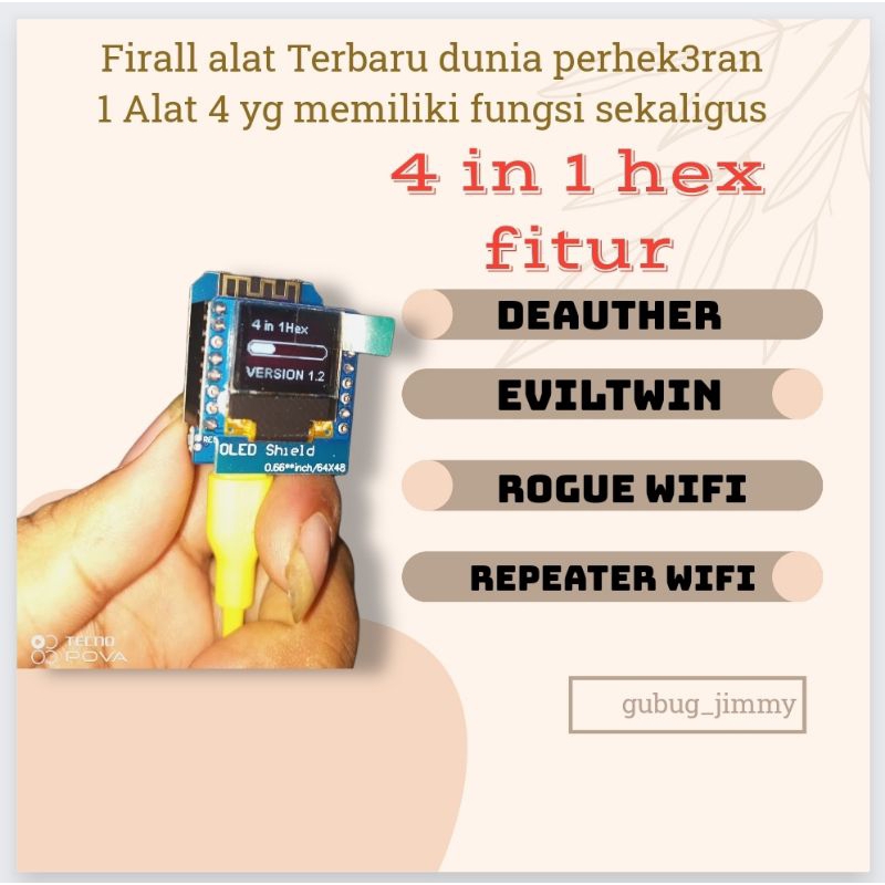 mini oled ter baru atraktor 2024 versi 2.3 fluxion portabel 4in1hex 4 in 1 hex 4in1 hex