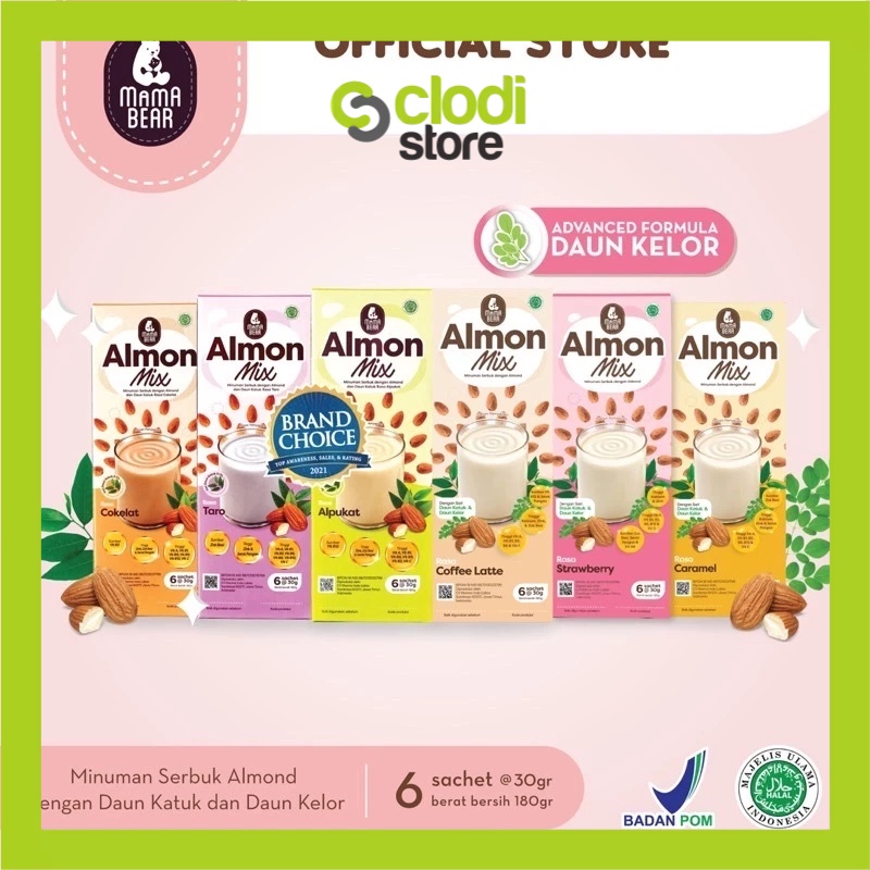 GROSIR MamaBear Almon Mix Susu Almond  katuk ASI Booster pelancar asi Asi Booster penambah asi Mama 