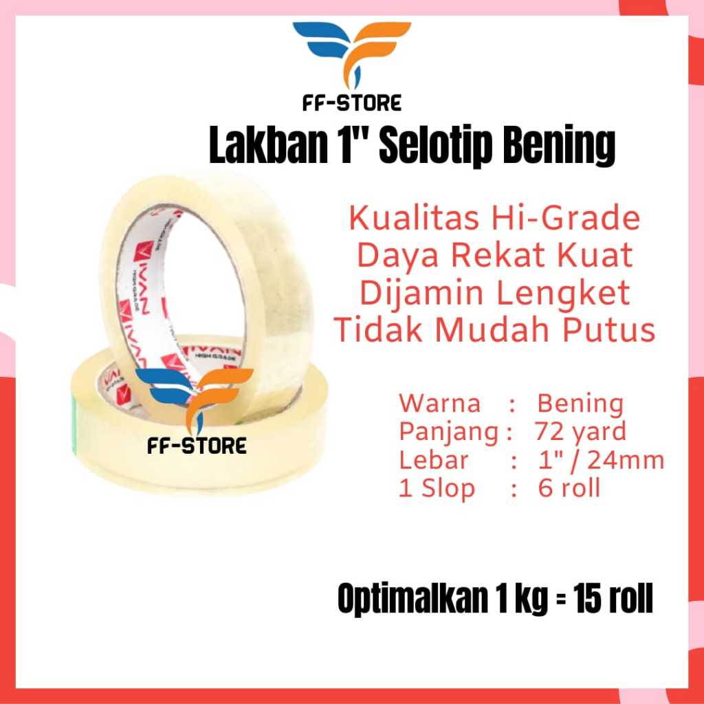 

Isolasi Bening 72Y Solatip 1 Inch Laundry Lakban Bening 72 Yard 1" 24mm 45 mikron Selotip OPP Tape Packing Olshop Perekat Plastik Online Shop