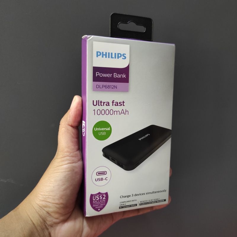 PowerBank  10000mAH Ultra Fast Charging Power Bank Type C New Philips  DLP6812N Original