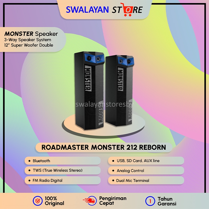 SPEAKER KARAOKE SPEAKER BLUETOOTH SPEAKER BLUETOOTH BASS SPEAKER ACTIVE ROADMASTER 212/210 REBORN GA