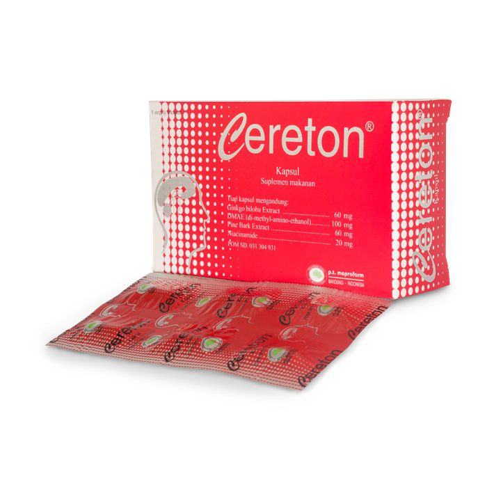 Cereton Box 30's Kapsul Mepro - Ginkgo Biloba / Memperlancar Sirkulasi Darah