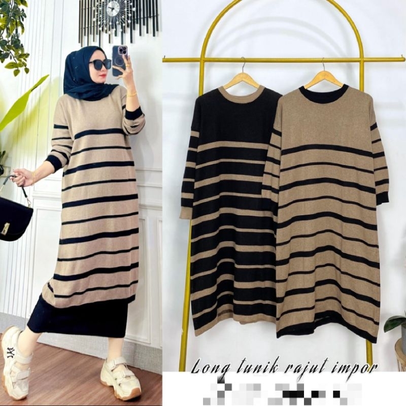 Long tunik rajut import dress rajut tunik rajut