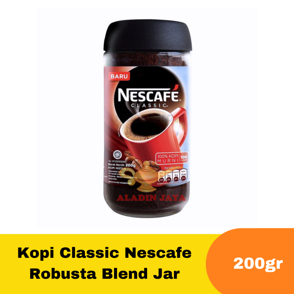 

Kopi Classic Nescafe Robusta Blend Jar 200gr