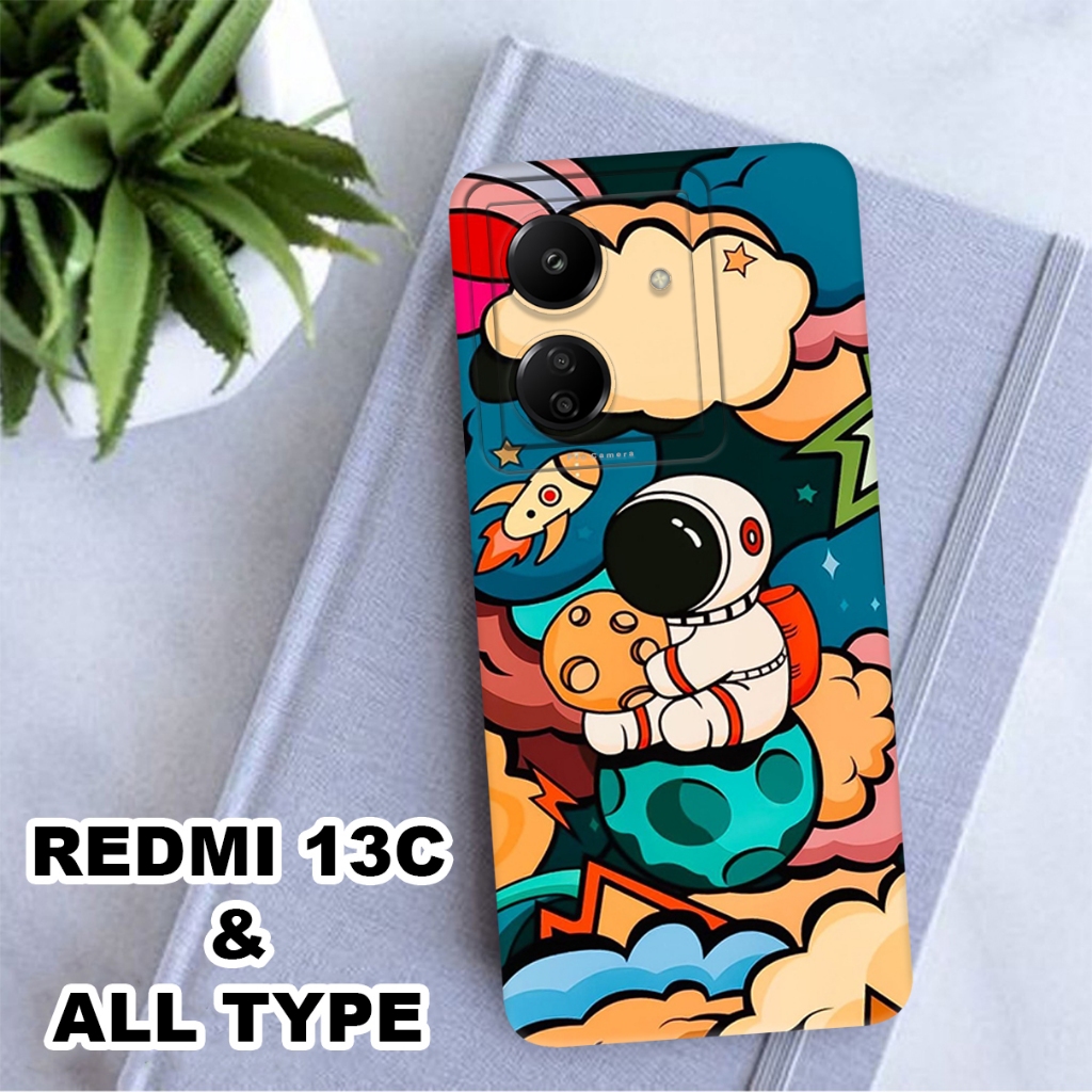 AC44/SOFTCASE PROCAMERA REDMI 13c 13c 5g 12 12c 10c  DAN ALL TYPE  MOTIF ASTRONOT/SOFCASE /SOFT CASE