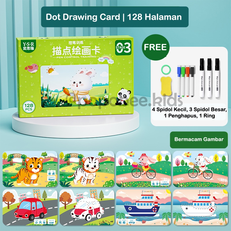 

POPOBEE | Dot Drawing [128 halaman] Buku Edukasi Anak - Busy Book -Quiet Book- Activity Book - Buku Aktivitas Anak - Buku tulis bisa dihapus- Children Early Education Book Pen Control- Montessori Activity - Buku Montessori