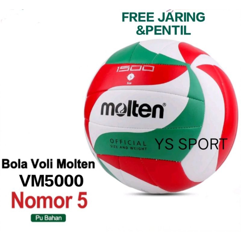 BOLA VOLI MOLTEN V5M4200 JAHIT SOFT TOUCH TRAINING VOLLYBALL INDOOR/OUTDOOR