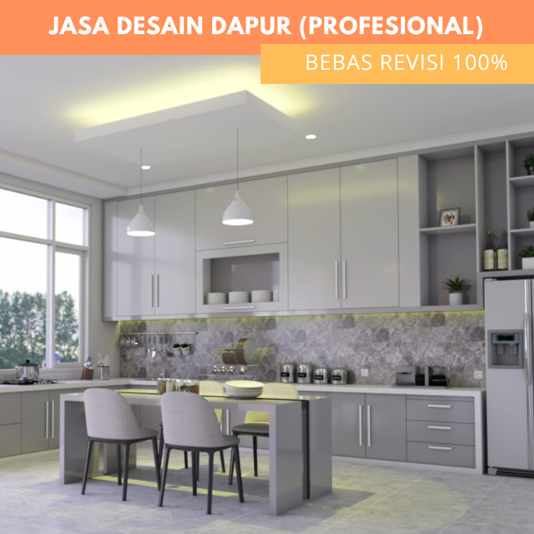 JASA DESAIN 3D Animasi Dapur  Rumah Kitchenset Kitchen set Ruang Tamu Keluarga Teras Runagan Arsitek