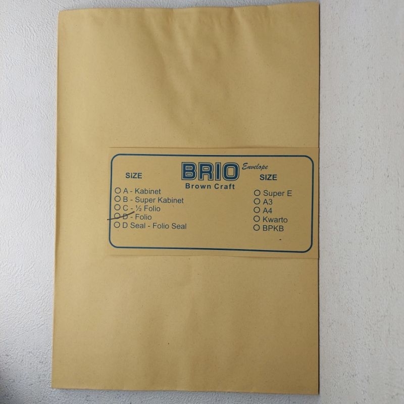 

Sy Amplop besar coklat folio/perpak isi 100