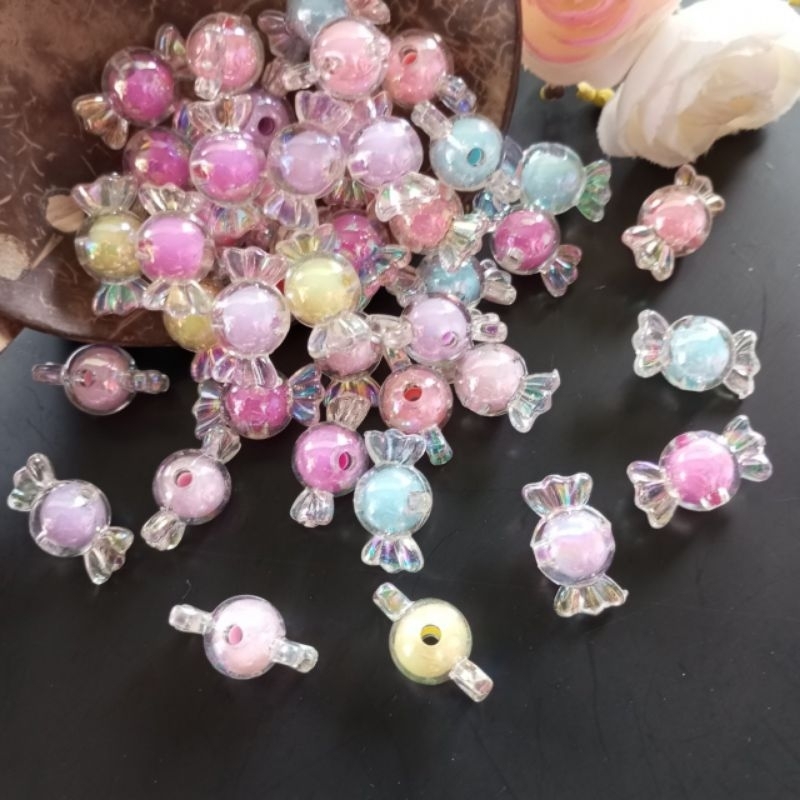 Manik Permen Manik Bening isi Manik Akrilik Permen Manik Warna Permen Manik DIY Aksesoris Manik Perm