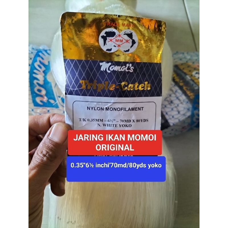 JARING IKAN MOMOI SENAR 0.35" 6½ INCHI 70/80 YOKO MOMOI JARING IKAN BAWAL IKAN KAKAP