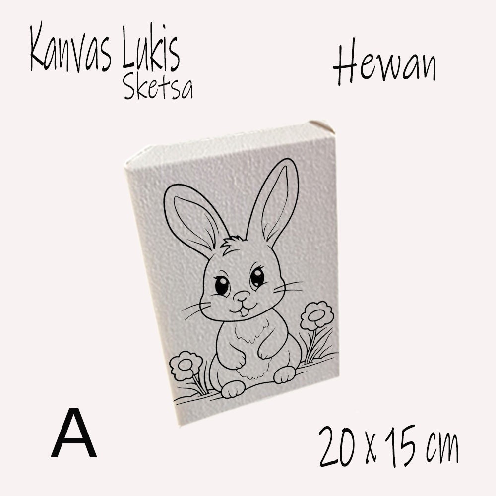 Kanvas Lukis Sketsa Hewan 20x15